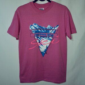 Vintage 90's Ski Jackson Hole Graphic T-Shirt - Size M